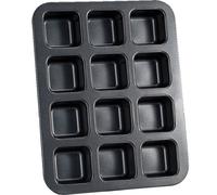 CANDeal Poêle à brownies antiadhésive, adaptée à la bouche, Mini-poêle à pain avec 12 cavités pour la cuisson, Poêle carrée robuste pour muffins et cupcakes En acier au carbone