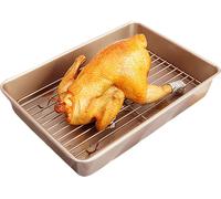 CANDeal Qualité Commerciale Plaque à pâtisserie Et Rack - Acier au carbone antiadhésif Demi-feuille Pan de cuisson et acier inoxydable Rack Set de refroidissement, 24x34cm Cuisson & Rôtissage Plateau 