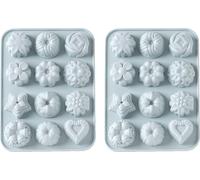 CANDeal Set de 2 mini moules à kouglof - Mini moule à kouglof en silicone 12 pièces avec revêtement antiadhésif