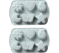 CANDeal Set de 2 Moule en silicone Star Lune Papillon Moule à savon en silicone Moules à chocolat, Moule à pâtisserie pour chocolat, cupcakes, gâteaux, Accueil Moule à muffins Décoration de gâteaux Mo