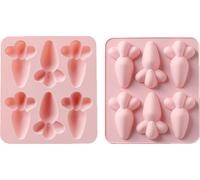 CANDeal Set de 2 Moules en silicone Carotte Moules à savon en silicone Moules à chocolat, Moule à pâtisserie pour chocolat, cupcakes, gâteaux, Accueil Moule à muffins Décoration de gâteaux Moule à sav