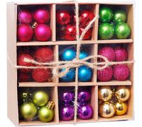 CANDeal Set De 99 Mini-Boules De Noël, Incassables, 30 Mm, Boules De Noël, Décorations D'arbre, Différents Styles, Bulbes De Noël Pour Décorations De Noël, Jupe D'arbre, Maison, Fête (Arc-en-ciel)