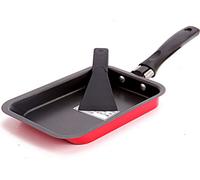 CANDeal Tamagoyaki Poêle à omelette japonaise avec grattoir en silicone,revêtement antiadhésif