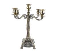 Candélabre à Bras en métal, bougeoir rétro de Style européen à 5 Bras, bougeoir en métal, décoration Romantique pour dîner de Mariage, Table, décoration de la Maison (Cinq têtes en Bronze)