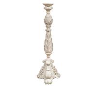 Candélabre Candeliere Biscottini Bois Blanc Vieilli Shabby Chic Vintage 30x30x90