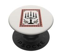 Candélabre de l'Avent stylisé de Noël Nordique PopSockets PopGrip Adhésif
