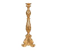 Candélabre En Bois Avec Finition Feuille D'or Antique Fabriqué En Italie Multicolore