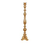 Candélabre En Bois Avec Finition Feuille D'or Antique Fabriqué En Italie Multicolore