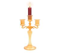 Candélabre en verre à 3 bras - Design unique, bougeoir vintage, support de bougie en métal de ferme | Décoration pour fête à thème, centre de table, salle à manger, centre de table candélabres