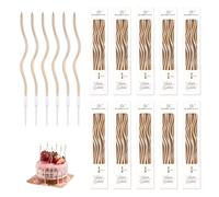 Candeline Lunghe Compleanno Sottili, Candele Torta per Torta 15cm, Decorazioni per Torte, Ideale per Matrimonio, Party, Longues 15 cm avec Supports (Champagne Or)