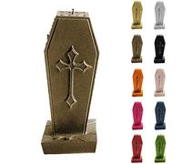 Candellana Bougie Déco Cercueil - Halloween Déco - Gothique Déco - Grunge Déco Bougie - Heavy Metal Déco - Pentagramme Déco - Grunge Room Déco - Coffin with Cross