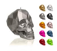Candellana Bougie petit crâne Low Poly, hauteur : 7,5 cm, fabriquée à la main dans l'UE Laiton 7,5 x 10 x 6,5 cm