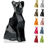 Candellana Fait Main Cat Low-Poly Bougie Cadeau - Drôle - Bougie Décorative - Home Décor - Cadeaux pour les Amis - Mèche en Coton - Durée de Combustion 35h - Black Metallic Bougie