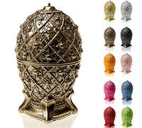 Candellana Fait Main Faberge Egg Bougie Cadeau - Drôle - Bougie Décorative - Home Décor - Cadeaux pour les Amis - Mèche en Coton - Durée de Combustion 48h -Brass Bougie