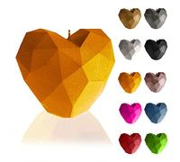 Candellana Heart Low-Poly Bougie pour la Saint Valentin Bougies - Idée cadeau - Bougie cœur - Décoration romantique - Bougies d'amour - Cadeau fait main