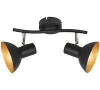 Candellux Diso plafonnier 2x40 W noir-doré 92-63427