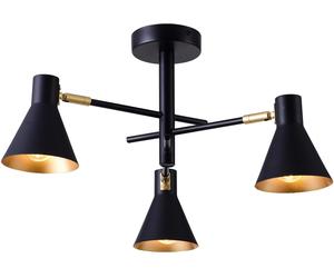 Candellux Less plafonnier 3x40 W noir-doré 33-70975