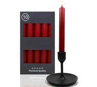 Candelo Lot de 10 bougies de chandelier - Rouge carmin - 18,5 cm - Durée de combustion : 7,5 heures - Bougies ménagères pour bougeoirs et lustres