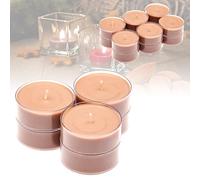 Candelo Lot de 12 bougies chauffe-plat parfumées XXL - Bougies chauffe-plat parfumées à l'amande brûlée - Grande bougie chauffe-plat en plastique - Durée de combustion de 8 heures - Grandes bougies