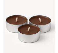 Candelo Lot de 18 bougies parfumées à l'amande douce, marron délicat, durée de combustion 4 h, odeur d'amande brûlée, bougies d'hiver et de Noël, dans un étui en aluminium