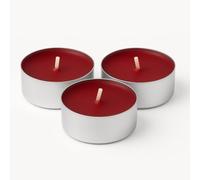 Candelo Lot de 18 bougies parfumées pomme d'hiver - Rouge bordeaux, durée de combustion 4 h, odeur de pomme cuite - Bougies d'hiver et de Noël dans étui en aluminium