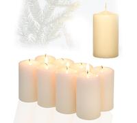 Candelo Lot de 8 bougies piliers de Noël - Champagne - 5,8 x 12 cm - Décoration de Noël pour couronne de l'Avent