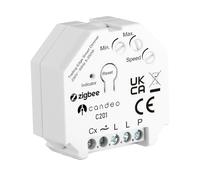 Candeo Module de commutation Intelligent Zigbee Dimmer, Compatible avec Philips Hue, Alexa et Tous Les hubs Zigbee. pour Lampes LED/halogènes à intensité Variable. Aucun Fil Neutre requis.