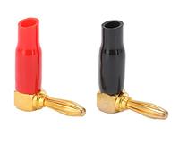 Candeon 2pcs U45 4 mm Plug à Angle Droit à Angle Droit à 90 degrés Connecteurs de Banane Accessoire Rouge + Noir