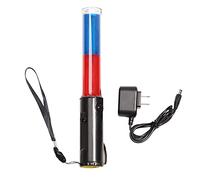 Candeon Baguette de signalisation de 26 cm - Bâton de signalisation de sécurité à LED Bâton lumineux de concert, avec mode clignotant, lanière de dragonne, finition orange, étanche rechargeable(rouge)