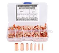 Candeon Connecteur Bout à Bout Non Isolée, 250pcs Embouts De CâBles Non Isolés Cosses De Câble En Cuivre, 7 Tailles Cosses électriques A Sertir Bout à Bout Terminaison à Sertir Pour Projets électrique