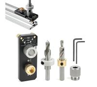 Candeon Gabarit De Percage Pour Profilés En Aluminium, Guide De Percage De Profilé Aluminium, Gabarit De Perforation Profilé En Aluminium Avec Foret étagé M8/M6 Pour Profilés Aluminium Séries 20/30/40
