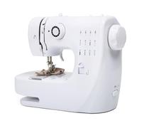 Candeon Machine à coudre, 12 motifs de points double ligne multifonction électrique avec pédale, machine à coudre portable, petite machine à coudre domestique avec point arrière, double force