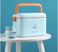 Candeon Medicals Box Storage Box - Multifonctionnel Double Couche Armoire à Pharmacie Boîte de Premiers Soins Armoire de Pharmacie à Domicile Portable avec Boucle de Sécurité 24x15x16cm (Bleu)