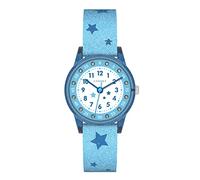 Cander Berlin MNA 1630 R Montre d'apprentissage analogique pour fille Étanche 3 ATM Motif étoiles bleues, bracelet