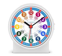 Cander Berlin MNU 1009 S Réveil silencieux pour enfant Bleu Horloge d'apprentissage lumineuse Snooze Horloge de table Éclairage silencieux
