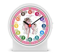 Cander Berlin MNU 1709 Réveil pour enfant - Silencieux - Licorne - Horloge d'apprentissage pour enfant - Lumière - Snooze - Horloge de table - Éclairage silencieux - Horloge licorne