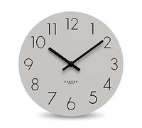 Cander Berlin MNU 2525 R Horloge murale silencieuse en MDF sans bruit de tic-tac pour salon, bureau, moderne, vintage, gris, analogique