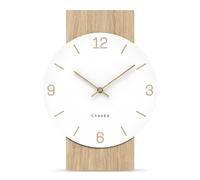 Cander Berlin MNU 2630 K Horloge murale silencieuse 41 cm sans bruit de tic-tac pour salon cuisine placage bois vintage blanc aiguilles en bois