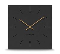 Cander Berlin MNU 2630 Q Horloge murale en MDF silencieuse sans bruit de tic-tac pour salon 30 cm Carré vintage Noir Aiguilles en bois