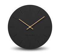 Cander Berlin MNU 2630 S Horloge murale en MDF silencieuse sans bruit de tic-tac 30 cm Pour salon moderne vintage Noir Aiguilles en bois