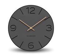 Cander Berlin MNU 2630 Y Horloge Murale silencieuse sans tic-tac 30 cm analogique Salon Moderne Vintage Gris Noir Aiguilles en Bois