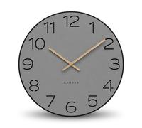 Cander Berlin MNU 2640 Y XXL Horloge murale silencieuse 40 cm sans tic-tac analogique salon moderne vintage gris noir aiguilles en bois
