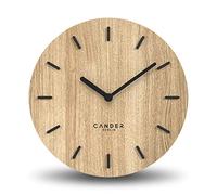 Cander Berlin MNU 2730 A Horloge murale silencieuse en bois moderne plaqué chêne sans tic-tac pour cuisine salon analogique vintage 30 cm