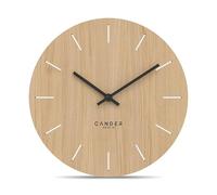 Cander Berlin MNU 2730 E Horloge Murale en Bois silencieuse Moderne placage chêne Vintage sans tic-tac pour Salon analogique Silencieux 28 cm