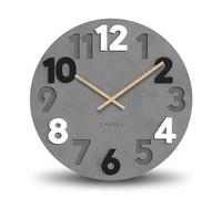 Cander Berlin MNU 2840 N XXL Horloge murale en MDF silencieuse sans bruit de tic-tac 40 cm pour salon moderne vintage avec aiguilles en bois Gris