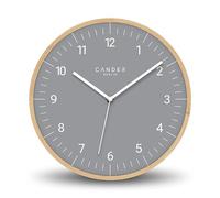 Cander Berlin MNU 8130 G Horloge Murale en Bois Massif silencieuse 30 cm Gris Moderne Vintage sans Bruit de tic-tac Salon Cuisine Analogique