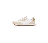 Candice Cooper Plume.-Baskets en suède et Tissu-Blanc, Blanc-Beige 38