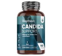 Candida Support 180 Gélules Vegan pour 3 Mois avec 15 Ingrédients - Lactobacillus Acidophilus, Bifidobacterium Bifidum, Aloe Vera, Zinc, Acide Caprylique, Ail, Glucosamine HCL - Candida Albicans