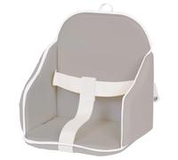 CANDIDE - Coussin De Chaise Haute Bébé PVC - Sangles De Sécurité - Fabriqué En France - Réversible - Facile à Entretenir - Imperméable - 34x31x26cm (Gris/Blanc)