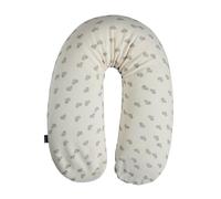 Candide - Coussin de grossesse Cœurs Gris jersey - Coussin allaitement multifonction 2 en 1 maternité et allaitement confortable en microbilles - Coussin grossesse réversible 2 coloris - Déhoussable